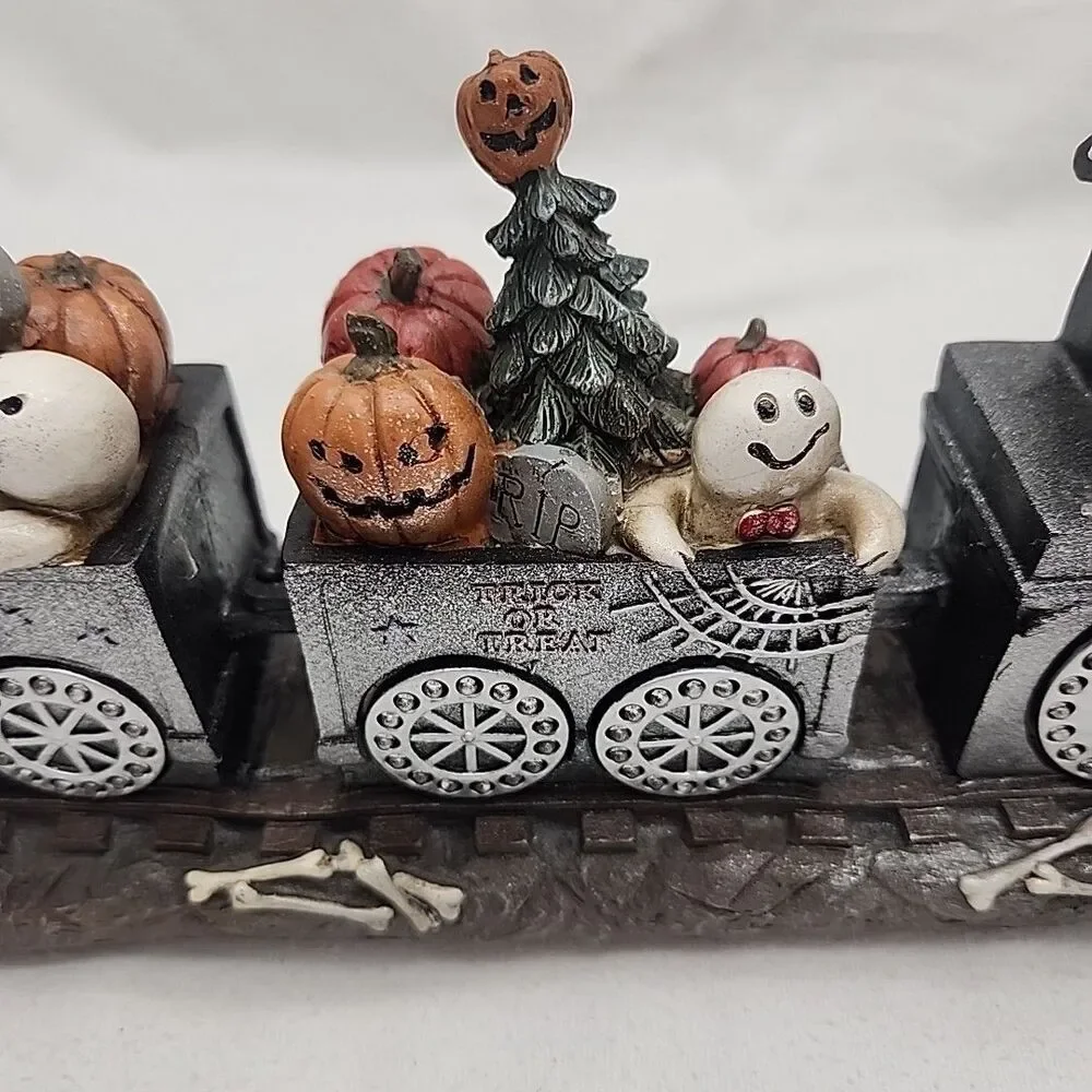 House Haunted Express Pumpkin Hollow Train LED Lighted Music With Adapter READ